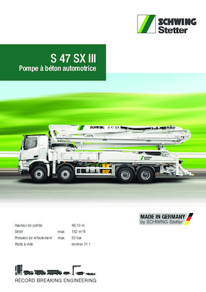 Kamyona monte beton pompaları SCHWING-Stetter S 47 SX III