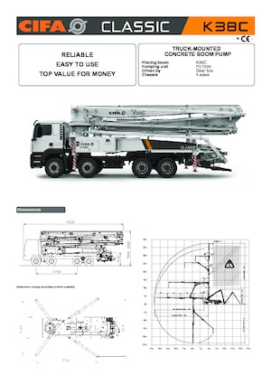 Kamyona monte beton pompaları CIFA K38C