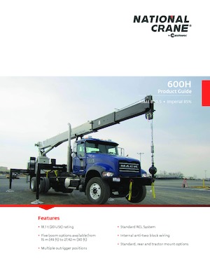 Kamyona monte telesc. vinçler National Crane 600H