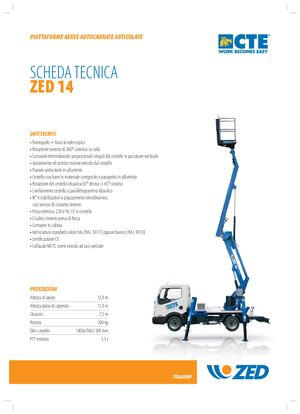 Trailer Mounted Articulating Boom Lifts CTE Z 14