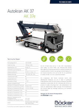 Truck-mounted Telescopic Cranes Böcker AK 37
