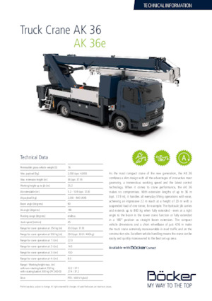 Truck-mounted Telescopic Cranes Böcker AK 37