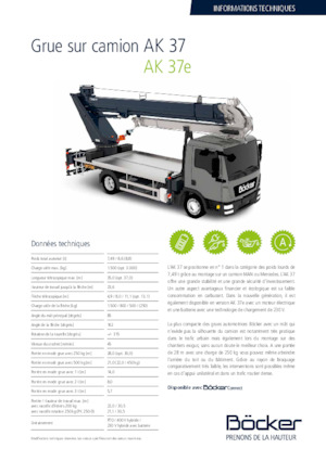 Truck-mounted Telescopic Cranes Böcker AK 37