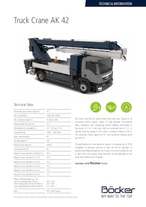 Truck-mounted Telescopic Cranes Böcker AK 42