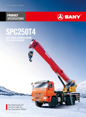 Kamyona monte telesc. vinçler Sany SPC250T4