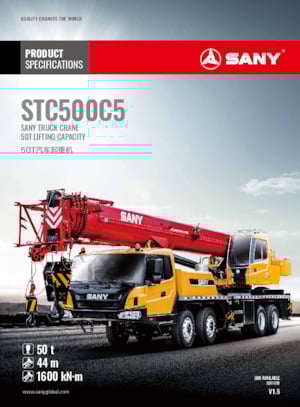 Kamyona monte telesc. vinçler Sany STC500C5