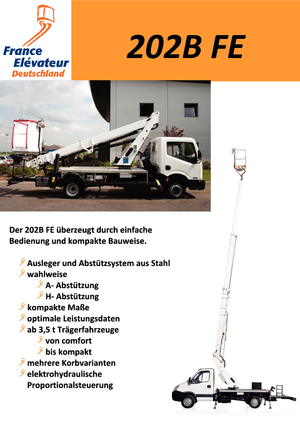 Truck Mounted Telescopic Boom Lifts CTE 202 B FE-H