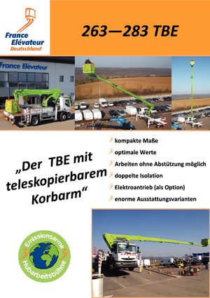 Truck Mounted Telescopic Boom Lifts France Elévateur 283 TBE