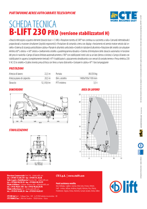 Truck Mounted Telescopic Boom Lifts CTE B-Lift 230 Pro-H