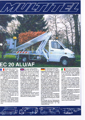 Truck Mounted Telescopic Boom Lifts Pagliero EC 20 Alu/AF