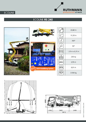 Truck Mounted Articulating Boom Lifts Ruthmann ECOLINE RS 240