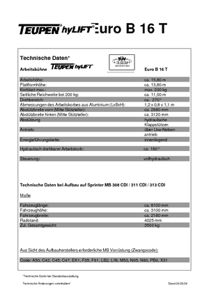 Araç Üstü Teleskopik Bomlu Vinçler TEUPEN Euro B 16 T