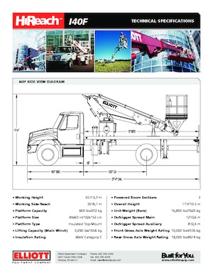 Araç Üstü Teleskopik Bomlu Vinçler Elliott Equipment I40F HIREACH