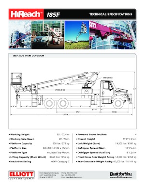 Truck Mounted Telescopic Boom Lifts Elliott Equipment I85F HiReach