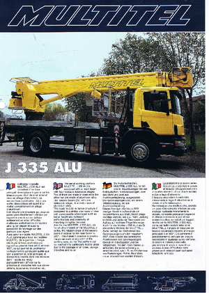 Truck Mounted Telescopic Boom Lifts Multitel J 335 Alu