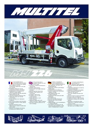 Truck Mounted Telescopic Boom Lifts Multitel MJ 226