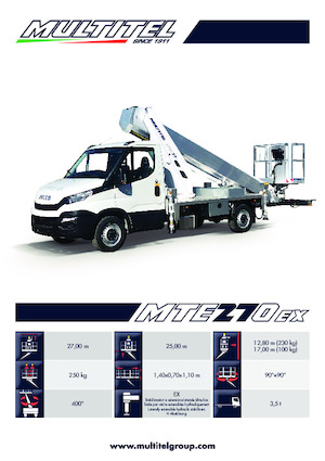 Truck Mounted Telescopic Boom Lifts Multitel MTE 270 EX