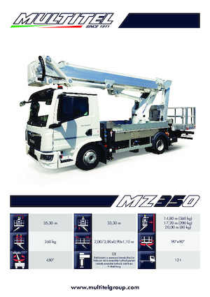 Truck Mounted Telescopic Boom Lifts Multitel MZ 350