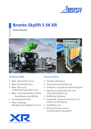 Truck Mounted Telescopic Boom Lifts Bronto Skylift S 56 XR