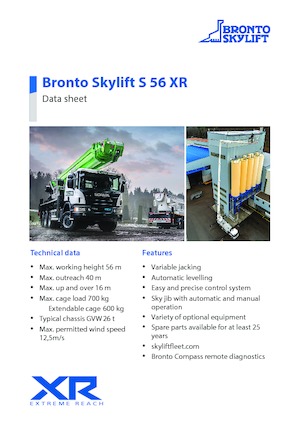 Truck Mounted Telescopic Boom Lifts Bronto Skylift S 56 XR