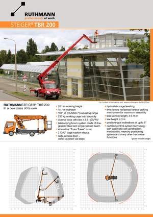 Araç Üstü Teleskopik Bomlu Vinçler Ruthmann TBR 200