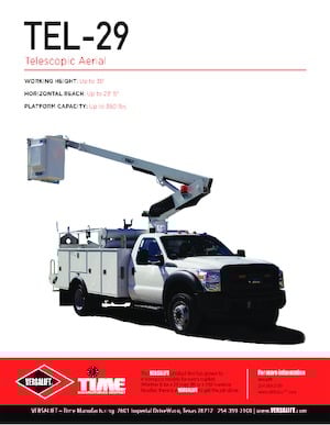 Truck Mounted Telescopic Boom Lifts Versalift TEL-29-N