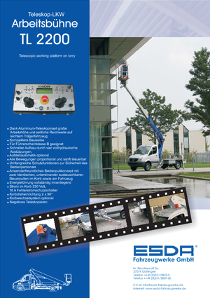 Truck Mounted Telescopic Boom Lifts Esda TL 2200