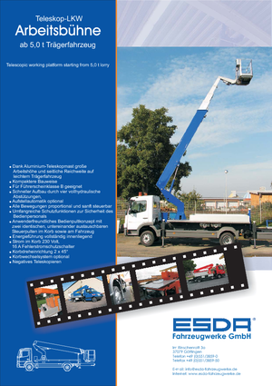 Truck Mounted Telescopic Boom Lifts Esda TL 2150