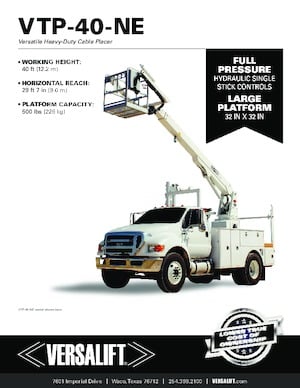 Truck Mounted Telescopic Boom Lifts Versalift VTP-40-NE