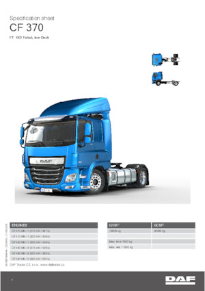 Tarktör parçaları DAF CF 370 FT Low Deck