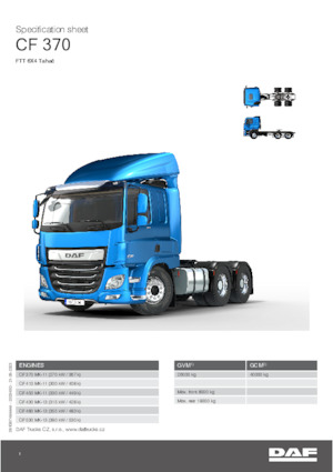 Tarktör parçaları DAF CF 370 FTT