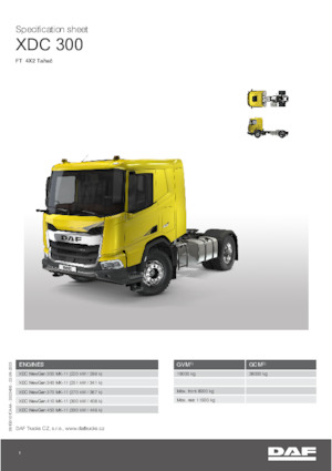 Tarktör parçaları DAF XDC 340 FT