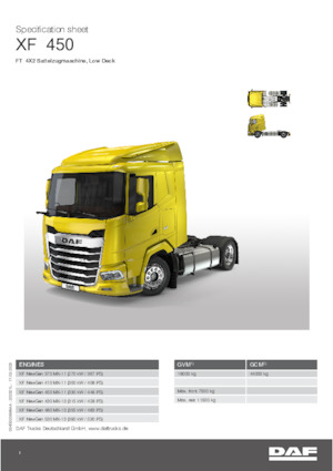Tarktör parçaları DAF XF 410 FT Low Deck