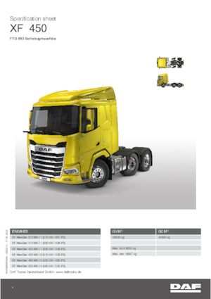 Tarktör parçaları DAF XF 410 FTG