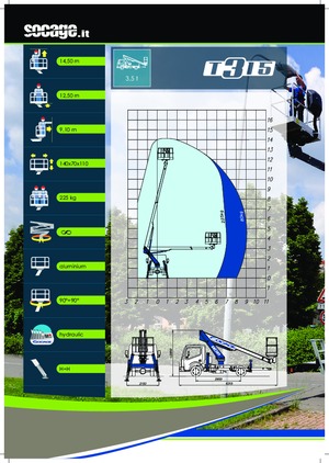 Truck Mounted Telescopic Boom Lifts Socage T315 ForSte