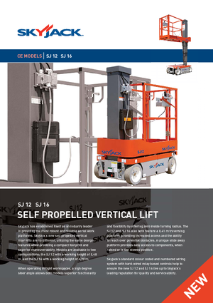 Single Vertical Mast Boom Lifts Skyjack SJ 16