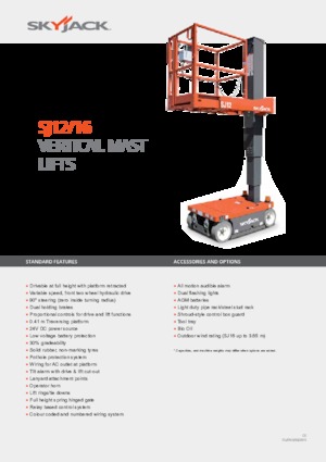 Single Vertical Mast Boom Lifts Skyjack SJ 16