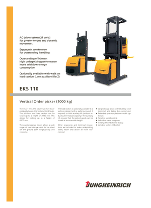 Order Pickers & Cherry Picker Forklifts Jungheinrich EKS 110