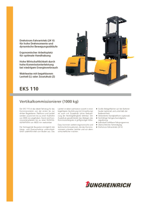 Order Pickers & Cherry Picker Forklifts Jungheinrich EKS 110