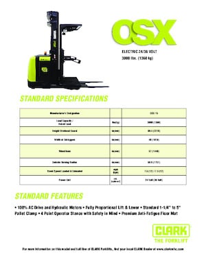 Order Pickers & Cherry Picker Forklifts Clark OSX 15