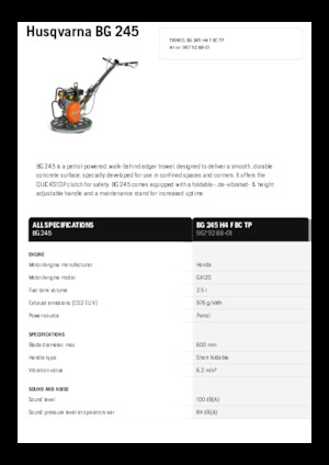 Walk-behind Trowels Husqvarna BG 245