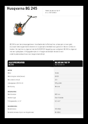 Walk-behind Trowels Husqvarna BG 245
