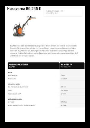 Walk-behind Trowels Husqvarna BG 245E