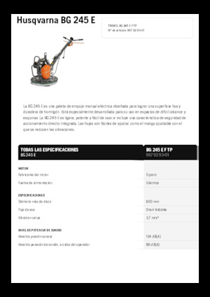 Walk-behind Trowels Husqvarna BG 245E