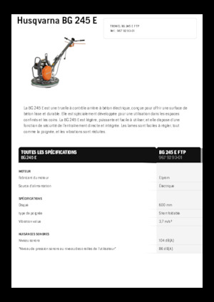 Walk-behind Trowels Husqvarna BG 245E