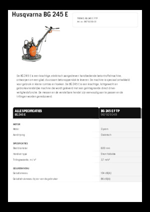 Walk-behind Trowels Husqvarna BG 245E