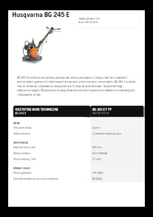 Walk-behind Trowels Husqvarna BG 245E