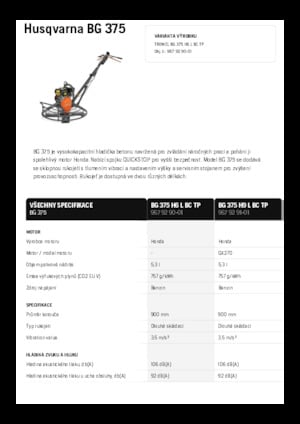 Walk-behind Trowels Husqvarna BG 375