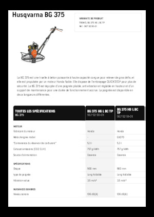 Walk-behind Trowels Husqvarna BG 375