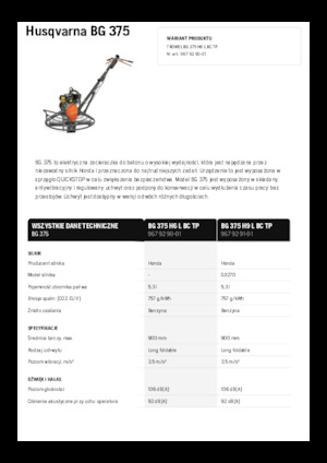 Walk-behind Trowels Husqvarna BG 375